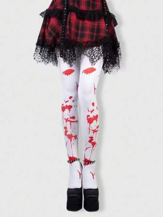 Grunge Punk 1pc White Halloween Tights/Pantyhose/Leggings For Women