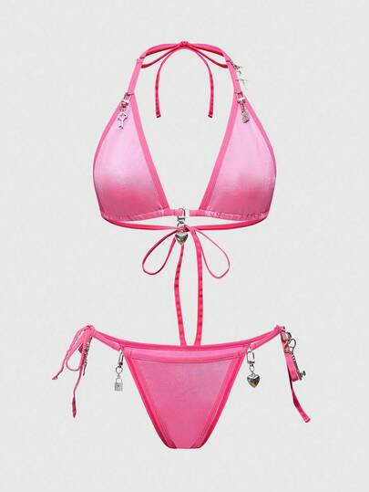 J-Fashion Y2K Babe Herzausschnitt Metallic bügellos Sexy Dessous Set für Frauen