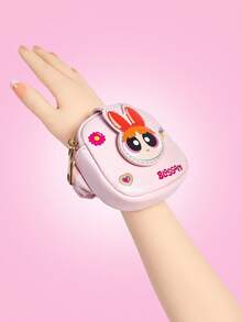 THE POWERPUFF GIRLS X SHEIN Women's Fashion Cute Blossom Pattern Wristlet Wallet, Coin Purse