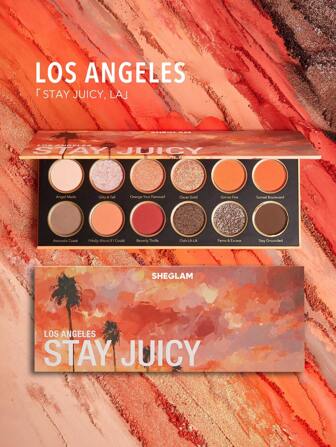 Stay Juicy, La Palette 12-Clolor Shimmer Metallic Matte Eyeshadow Palette Orange Red Gilding Shimmer Couleurs Hautement PigmentéEs Longue Tenue Sans Bavures Fard à PaupièRes Longue Tenue Maquillage Des Yeux CosméTiques NoëL Hiver Fard à PaupièRes Paillettes Marque Beauté Visage Maquillage CosméTique Pour Femmes Filles Parfait Pour Hiver IdéAl Pour Y2K ÉLéGant Mode Adapté Pour Anniversaire Xmas Cadeau FêTe PrêT Meilleure Couleur