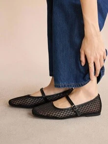 Rosivie 女士圆头复古芭蕾风格黑白撞色玛丽珍高跟鞋，休闲春季穿搭 - 黑色 - 查看 5