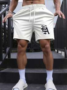 Manfinity Campus Court 男士松紧腰抽绳休闲夏季短裤