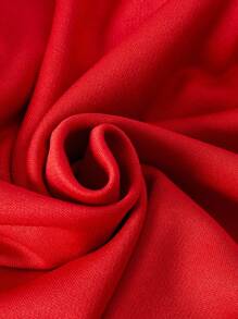 SHEIN Explorewe Casuvi 儿童女童两件套：条纹 V 领套头衫和纯色卷边休闲运动裤，字母印花，复古校园风格，适合户外、返校、春秋季休闲穿着 - 紅色 - 查看 5