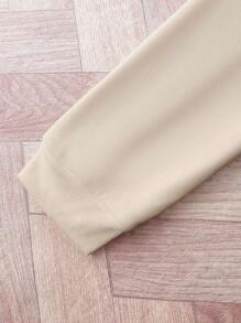 INAWLY 女士圆领长袖休闲字母印花运动衫、长袖上衣 - 杏色 - 查看 5