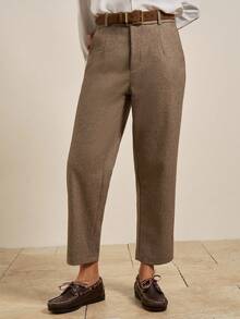 Airaco Women's Casual Front Button Pocket Harem Pants Fall Cloth For Women - Coffee Brown - View 5