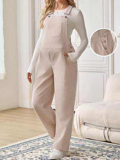 SHEIN 秋季服装，秋季服装，孕妇装秋季孕妇装休闲纯色背带连体裤