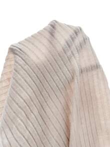 SHEIN Frenchy Zipper Front Drop Shoulder Textured Fabric Tee Winter Casual Spring - Apricot - View 8