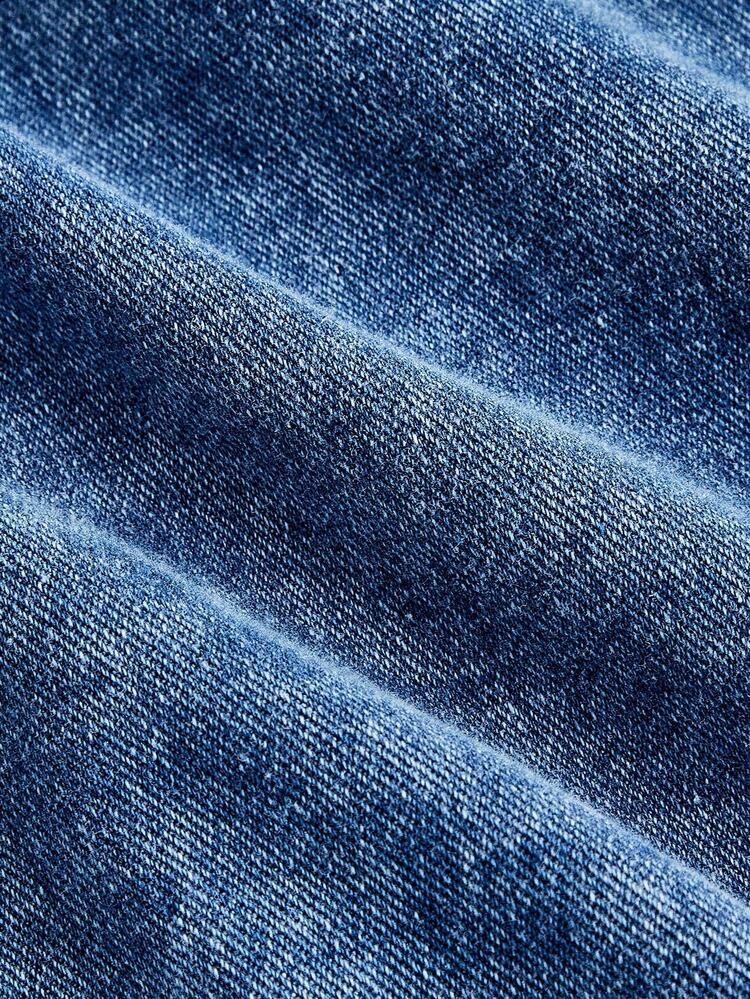 SHEIN MOD Plus Size Women's Fashion Fringe Pocket Tassel Denim Skirt , Christmas Party Wedding Guest Going Out Country Concert Sparkly Skirt - Medium Wash - View 4