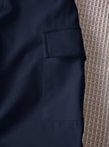 SHEIN Quần dài lưng thun co giãn màu trơn, thích hợp cho mùa xuân/hè, dành cho cả bé trai và bé gái - Màu xanh hải quân - Xem 4