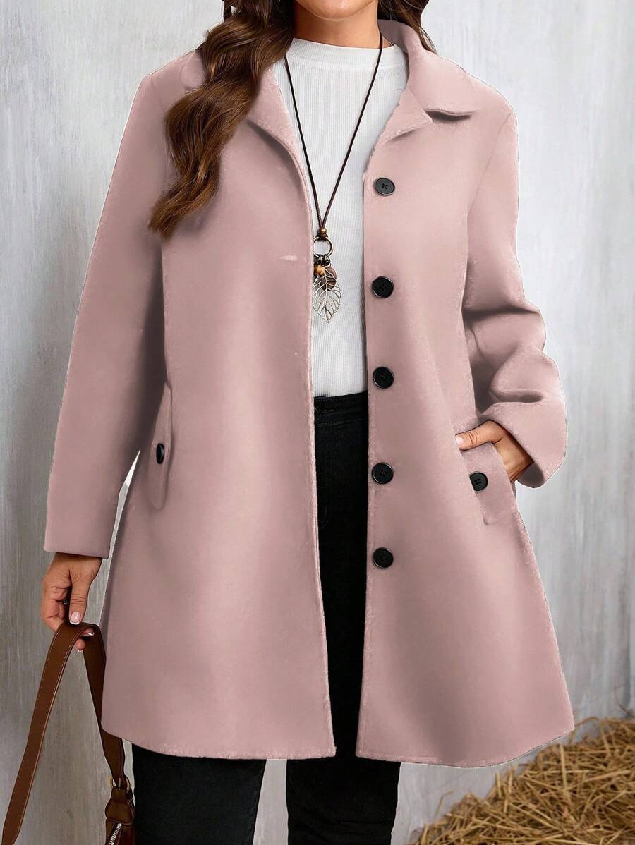 Plus Size Women Long Sleeve Single-Breasted Pocket Casual Jacket Fall Winter Cloth For Women Autumn