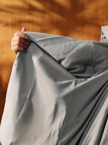 Anewsta 优雅亮片刺绣灰色宽肩西装外套和裤子女士套装，秋季时尚 - 淺灰色 - 查看 8