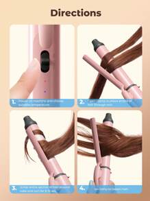 Teckwe 25 毫米粉色卷发器，2 级温度快速加热适合家庭和旅行 - 英国插头 - 粉色 - 查看 10