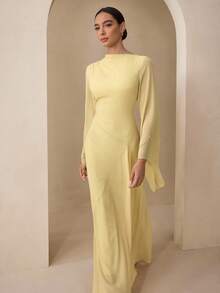 Graceveil Váy voan màu pastel thanh lịch, phù hợp cho giáo viên, trở lại trường vào mùa thu - Vàng nhạt - Xem 5