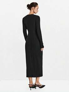 Lumivelle Halloween Women Midi Dresses Fall Cloth For Women - Black - View 2