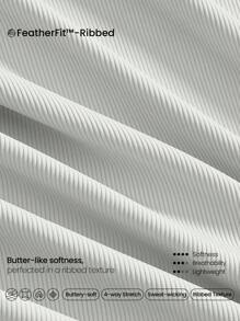 GLOWMODE FeatherFit™ 罗纹柔软弹性方领运动文胸低冲击瑜伽普拉提工作室日常休闲装可拆卸罩杯 - 淺灰色 - 查看 5