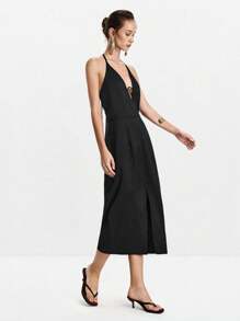 SHEIN LUNE Vestidos midi de mujer para Halloween - Negro - Ver 6