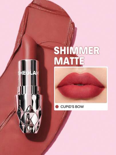 SHEGLAM Starlight Velvet Lipstick-Cupid'S Bow 10 Colors Shimmer Matte Long Lasting Lipstick Nourishing Silky Smooth Lipstick Lip Combo Brand Beauty Makeup Face Paint Cosmetic For Women Girls Perfect For Winter Ideal For Y2K Fancy Fashion Suitable For Birthday Gift Party Ready Best Color
