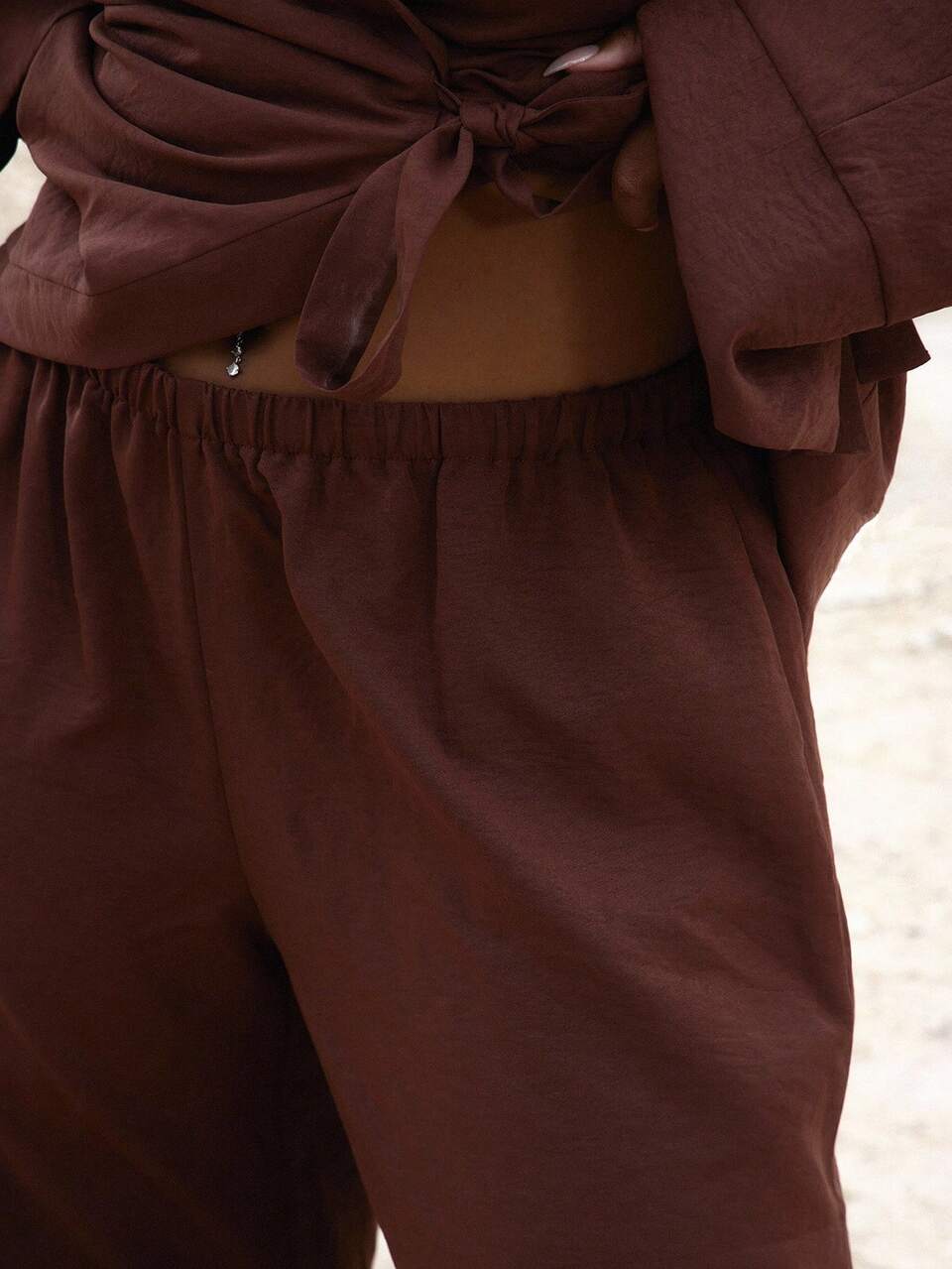 Curve Elasticated Wide Leg Trousers Co-Ord Trousers Only Cute Summer Holiday Elegant Vacation Classy Holiday Sexy Occasion Rapture Casual