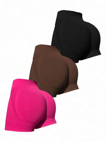 Easithlete Shorts deportivos rosas para mujer, cintura alta, yoga/fitness, sin costuras y cómodos