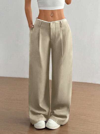 Flirla Pantalones rectos estilizados y finos para mujeres