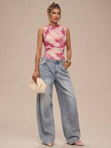 SHEIN BAE 女士花卉印花紧身衣，优雅紧身衣，休闲紧身衣，秋季 - 彩色 - 查看 5