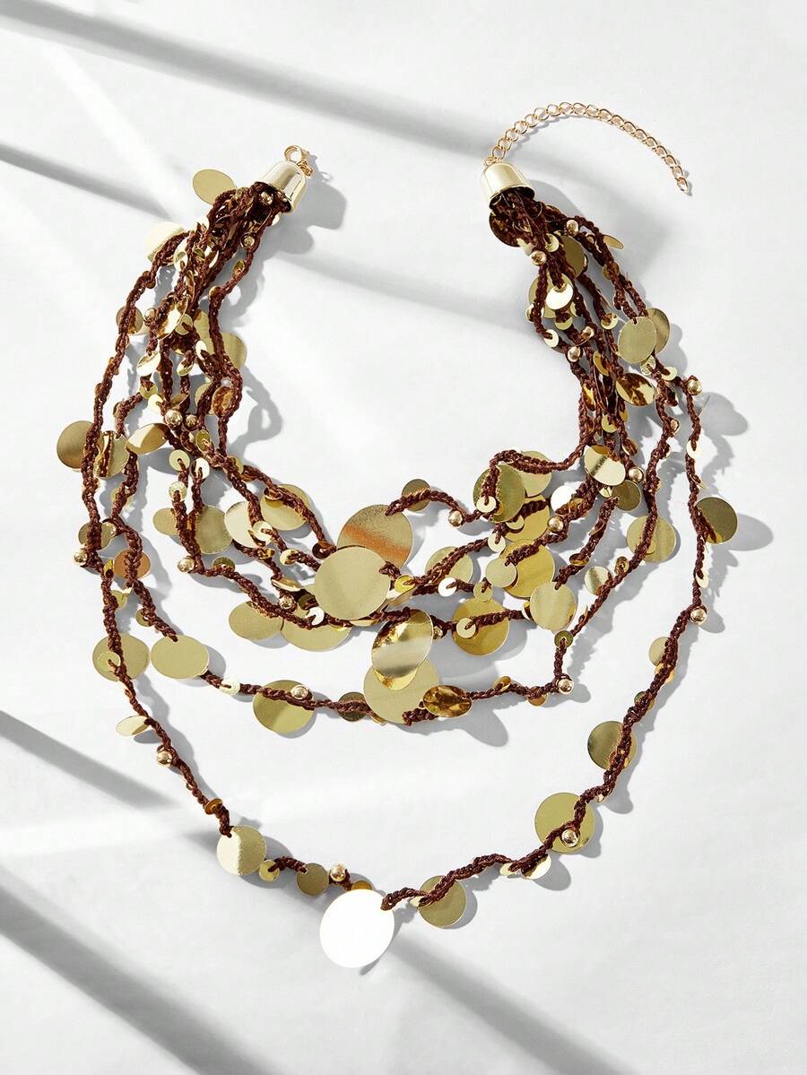 Maija 手工编织多层波西米亚项链 - 彩色 - 查看 1