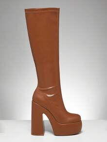 SHUZIA Women's Stylish Sleek Design Knee-High Boots - Brown - View 6