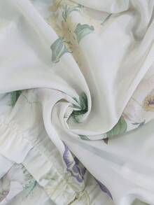 INAWLY Women's Floral Print Front Tie Button Design Raglan Sleeve Fashion Blouse Fall Cloth For Women - Multicolor - View 4