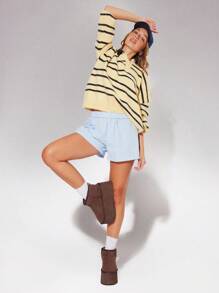 Solezae 女士鞋子舒适温暖圆头平底超厚底可爱户外仿麂皮短靴 - 巧克力棕 - 查看 3