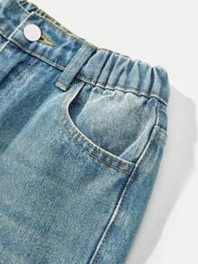 Explorewe 2025 Spring/Summer New Loose Straight Leg Vintage Y2K Washed Comfortable Casual Jeans For Tween Girls Fall Winter - Medium Wash - View 3