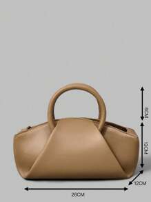 Ontre Stylish Versatile Casual Office Dual Ring Handbag - Camel - View 3