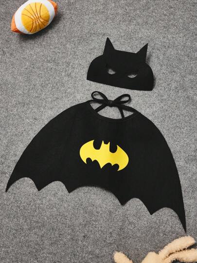 BATMAN X SHEIN 1pc Pet Cloak With Logo Decor, Collar, Headpiece, Suitable For Dogs And Cats, Multiple Sizes, Cosplay
