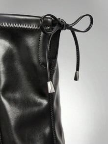 SHUZIA Women's Fashionable Comfortable Square Toe Platform Over-Knee Boots - Black - View 7