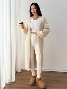 SHEIN PETITE Cardigan chaud pour femmes pour les sorties en automne et en hiver