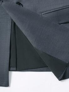 Manfinity Mode 男士修身双排扣西装套装 - 深灰色 - 查看 6