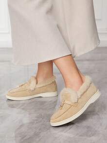 Sleekvia Women's Casual Versatile Flat Shoes With Thermal Lining, Autumn/Winter For Christmas