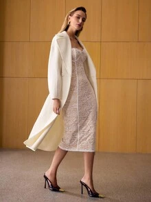 MOTF PREMIUM WOOL DOUBLE BREASTED OVERCOAT - White - View 5