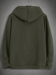 EURMUSE Cotton Men Letter Printed Regular Hoodie Set - Green - View 5