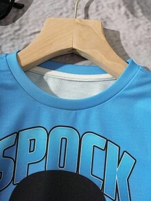 STAR TREK X SHEIN Young Boy Casual Fashionable Street Cartoon Character & Letter Graphic Dropped Shoulder Loose Pullover Sweatshirt, Autumn/Spring Fall Winter - White - View 3