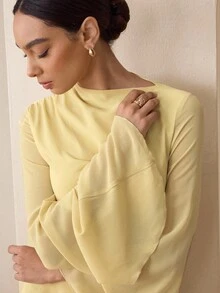 Graceveil Váy voan màu pastel thanh lịch, phù hợp cho giáo viên, trở lại trường vào mùa thu - Vàng nhạt - Xem 7