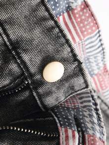 Chillumni 大码男士休闲宽松破洞口袋牛仔短裤，emo 风格