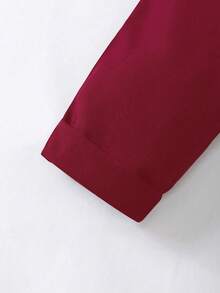 SHEIN 3 件套年轻男孩绅士正装，包括背心、领结和裤子，适合婚礼、婚礼宾客、花童、戒童，秋冬 - 酒紅色 - 查看 7