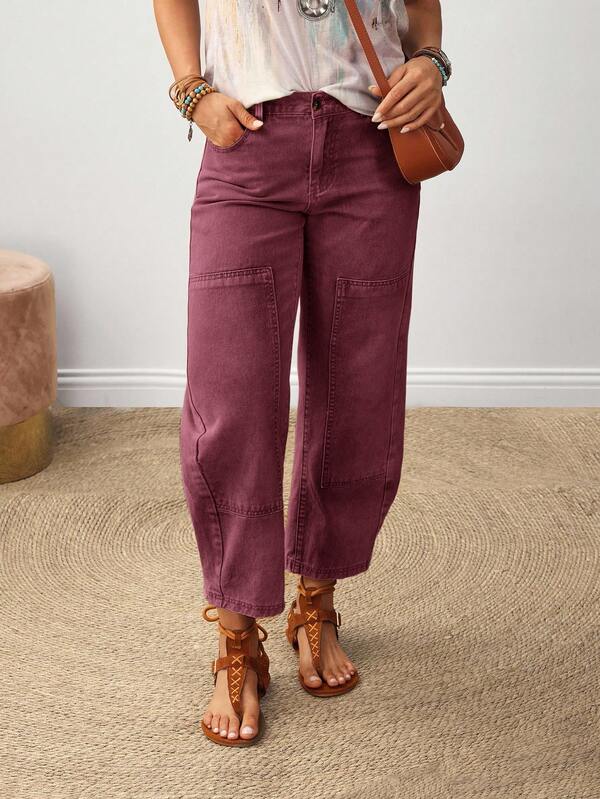 EMERY ROSE Jeans décontractés grande taille avec taille à cordon de serrage