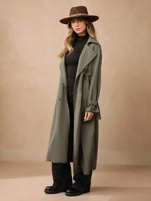 Wildy Double Breasted Belted Trench Coat
