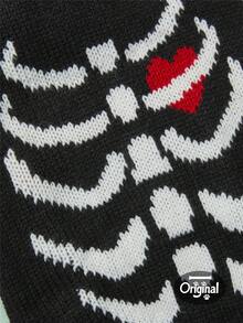 1 件宠物通用万圣节黑色骷髅提花针织弹力舒适狗狗高领毛衣，PETSIN 原创设计 - 彩色 - 查看 3