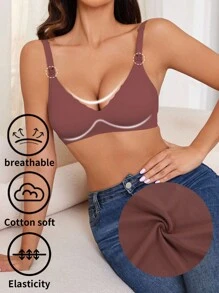 Moonlight&Mama 孕妇无缝哺乳文胸（果冻款） - 咖啡棕 - 查看 4