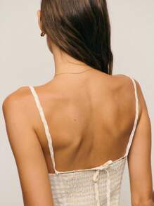 Nöista Women's Plaid Front Button Camisole Top - Apricot - View 5