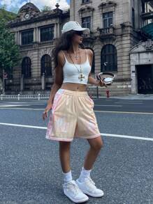 Coolane 女士夏季街头服饰外出运动透气网眼图案舒适棒球足球运动衫毛衣短裤 - 彩色 - 查看 4