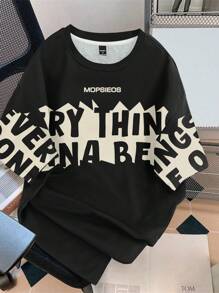 Claim Dot Camiseta masculina casual de gola redonda e manga curta, adequada para o verão - Multicolorido - Ver 1