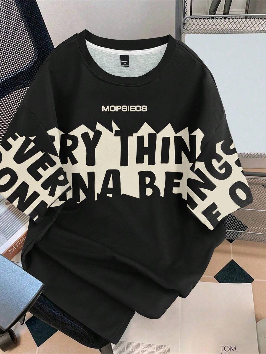 Claim Dot Camiseta masculina casual de gola redonda e manga curta, adequada para o verão - Multicolorido - Ver 1